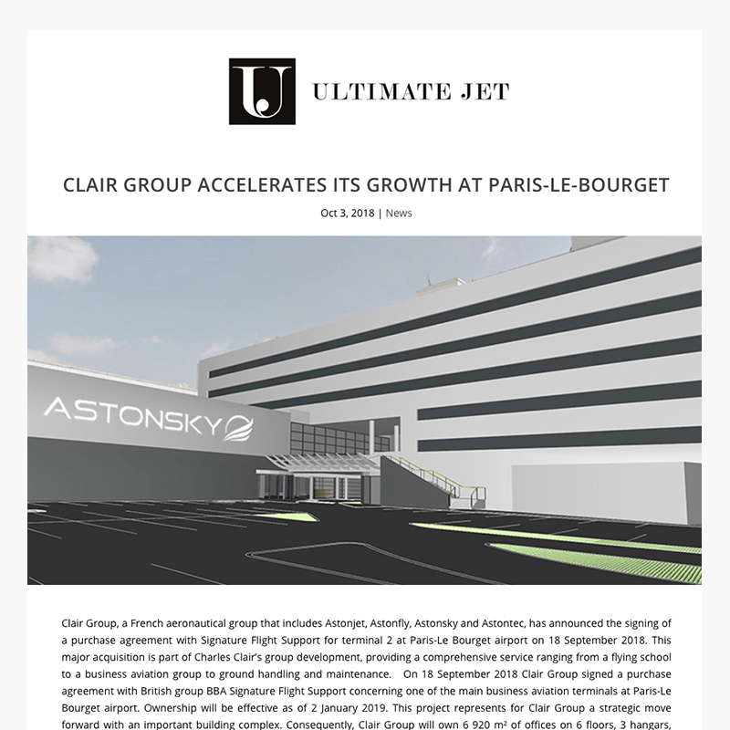 Clair Group accélère sa croissance à Paris Le Bourget