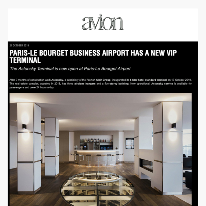 L'aéroport d'affaire de Paris Le Bourget dispose d'un nouveau terminal VIP
