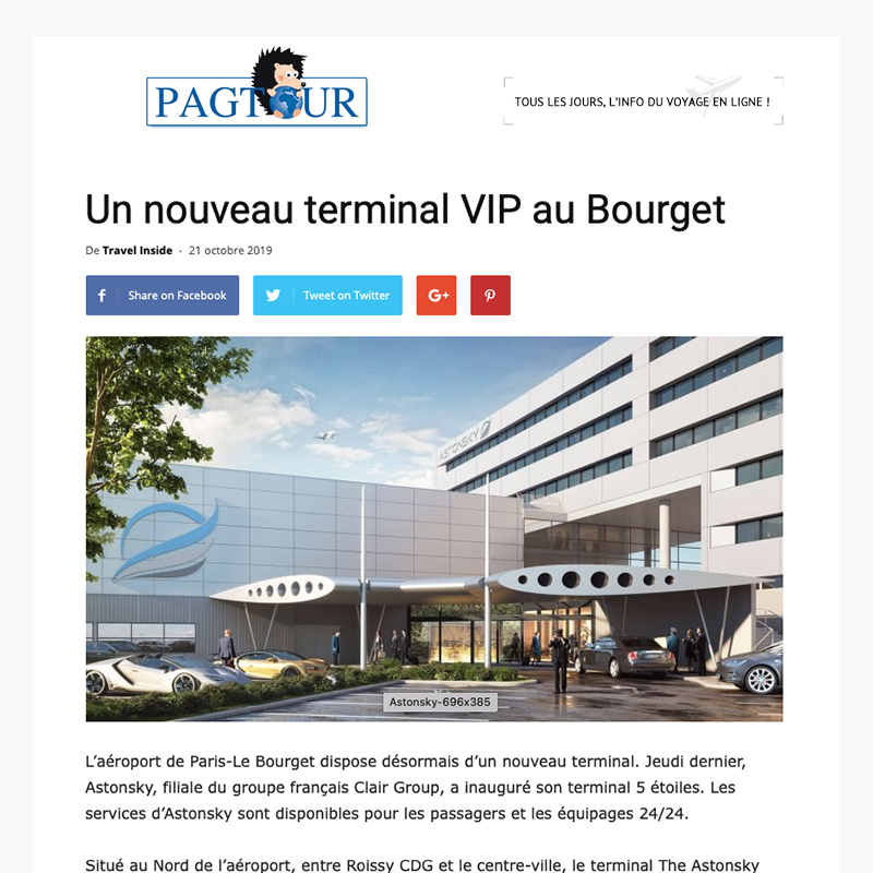 Un nouveau terminal VIP au Bourget - Site Pagtourcom