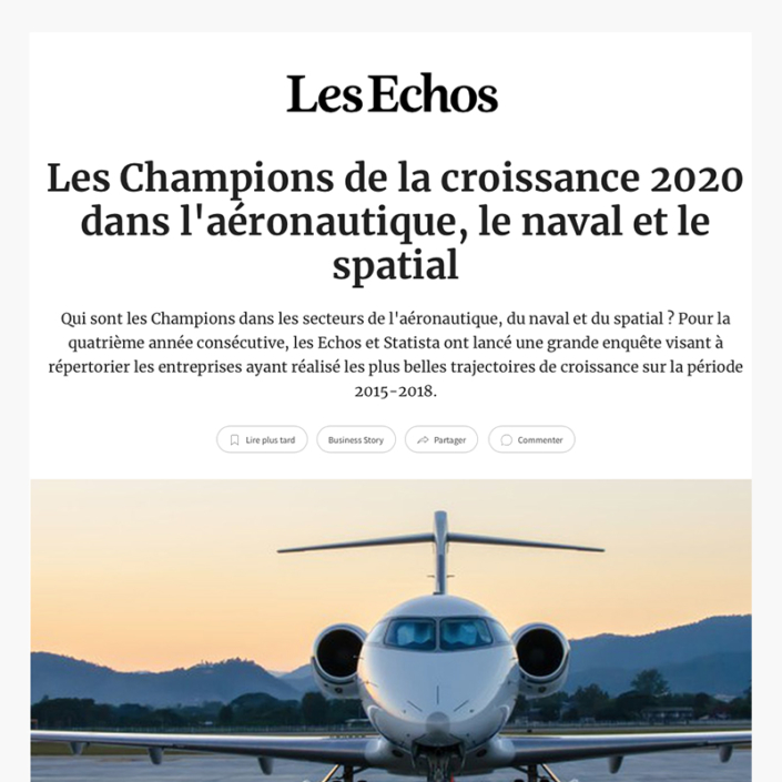 Les champions de la croissance 2020 dans l’aéronautique