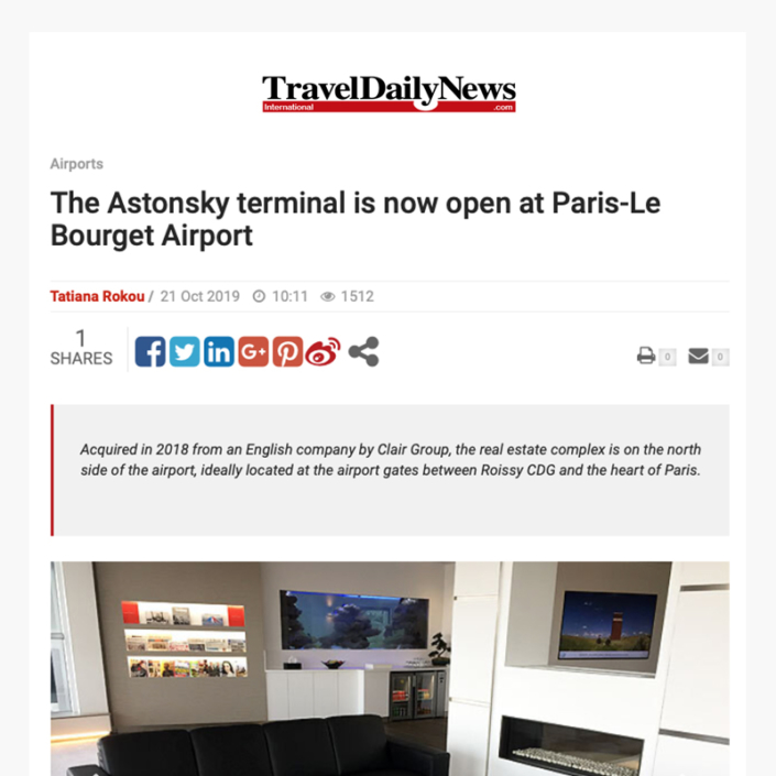Le terminal Astonsky a ouvert à l'aéroport Paris Le Bourget